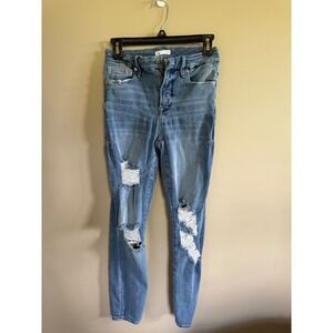 Good‎ American Jeans Size 0/25 Distressed High Rise Denim Ripped